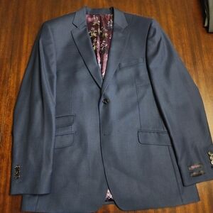 NWT 42R Ted Baker London Regular Fit 100% Italian Wool Dark Blue Sport Jacket